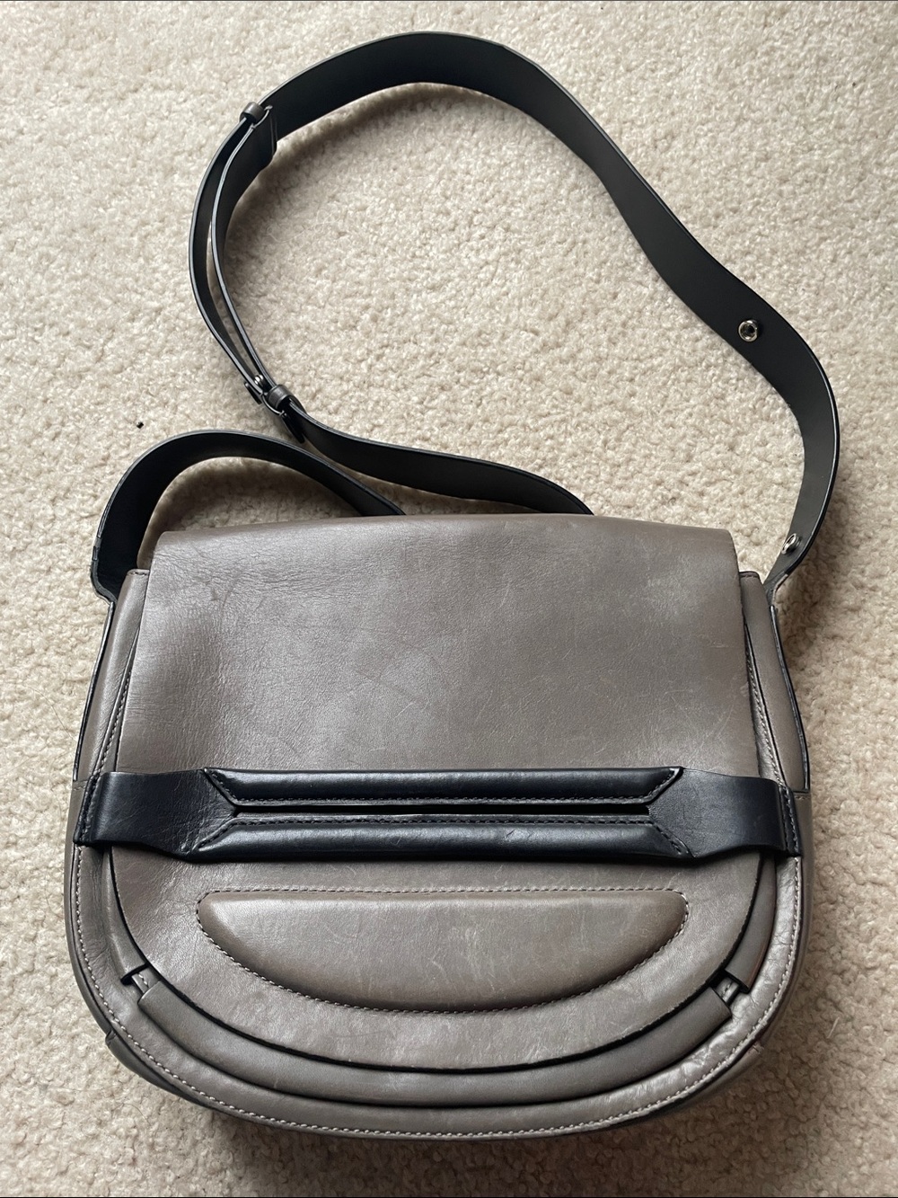 rag & bone Black Leather Crossbody with Subtle Stitching